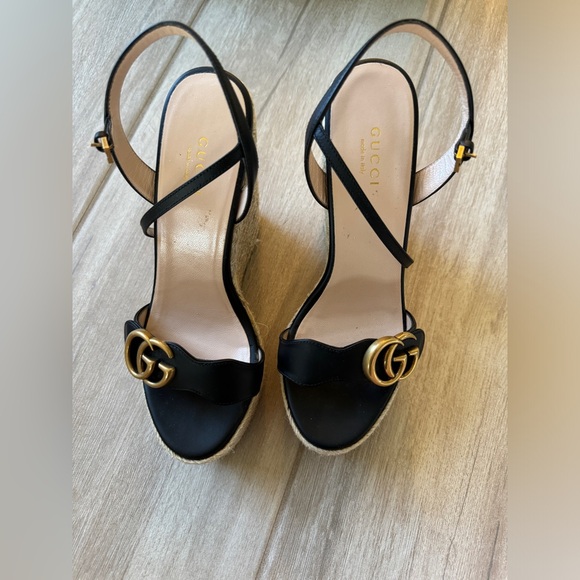 Gucci black leather platform espadrilles - Picture 2 of 6